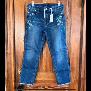BNWT!! J Crew Vintage Straight Jean with Embroidery Sz 29